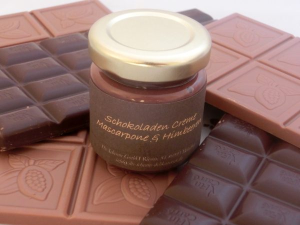 Schokoladen Creme Mascarpone mit Himbeeren MHD 13.März 2014