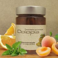 Aprikosenmarmelade mit Orange und Minze